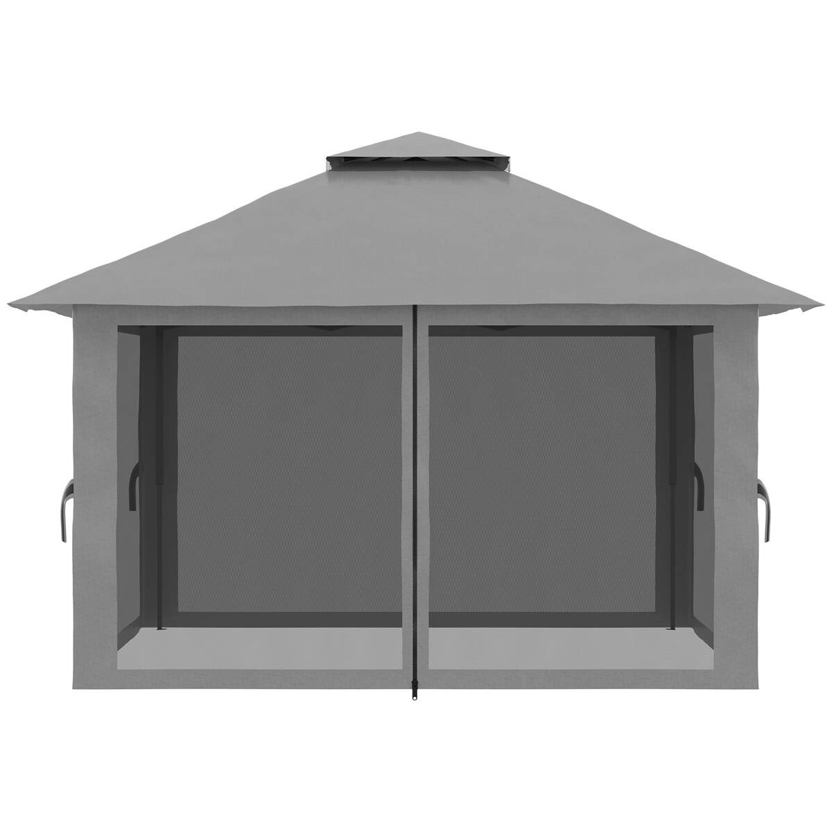 Outsunny Faltpavillon dunkelgrau Stoff B/H/L: ca. 392x283x392 cm
