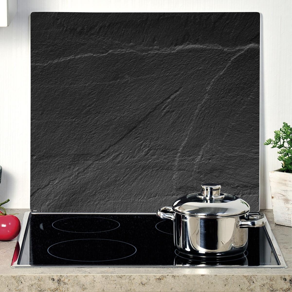 Kesper Herdblende-/Abdeckplatte Schiefer Glas