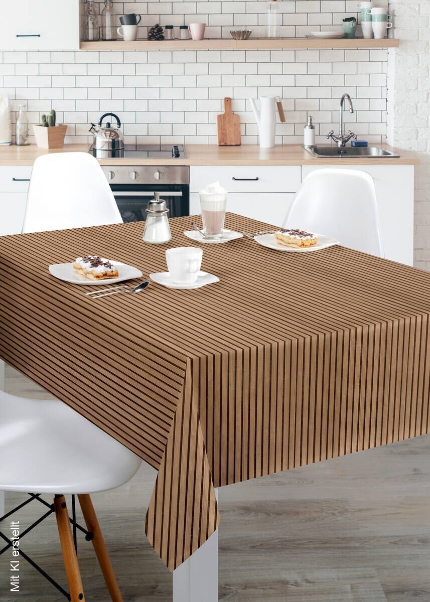 Milano Abwaschbarer Tischbelag Akusitkpaneel Holz hellbraun B: ca. 140 cm