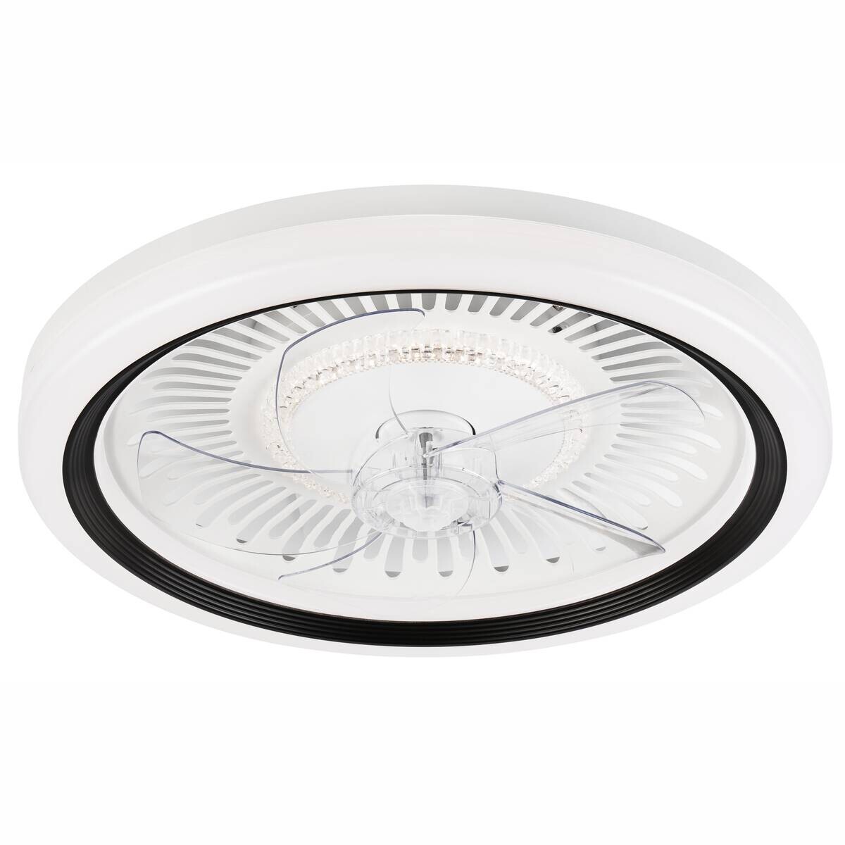 Lamkur LED-Deckenventilator FALCO 49908 schwarz weiß H/L: ca. 17x50 cm max. 40 W