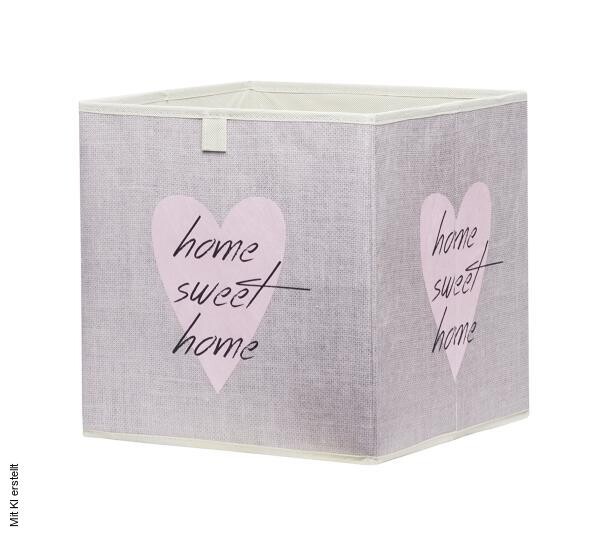Motivbox Heart rosa hellbeige B/H/T: ca. 32x32x32 cm