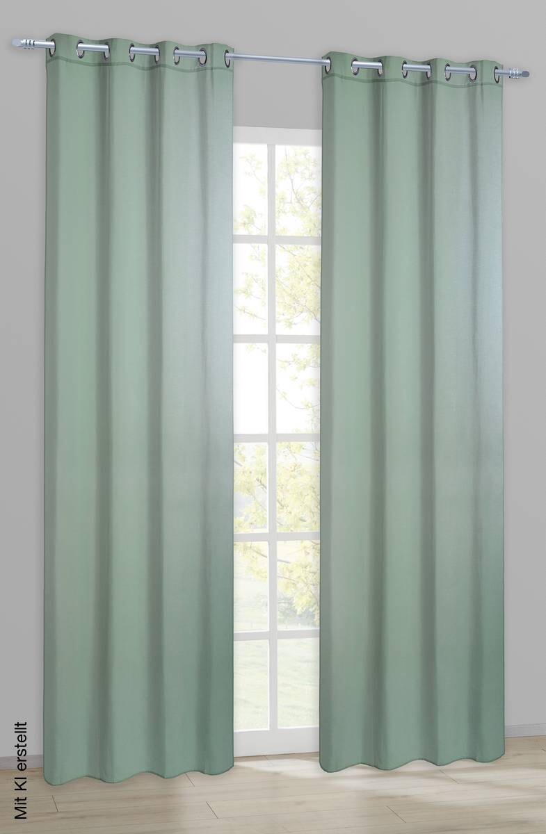 POCOline Ösenvorhang Joel salbei B/L: ca. 140x245 cm