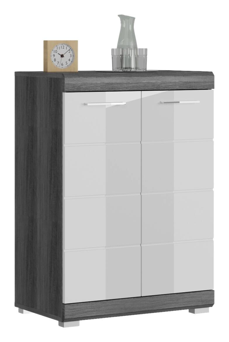 Kommode SCOUT Rauchsilber Nachbildung weiß Hochglanz B/H/T: ca. 60x85x37 cm