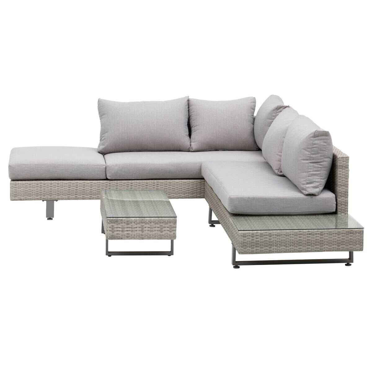 Outsunny Sitzgruppe grau Edelstahl B/H/L: ca. 69x196x59 cm