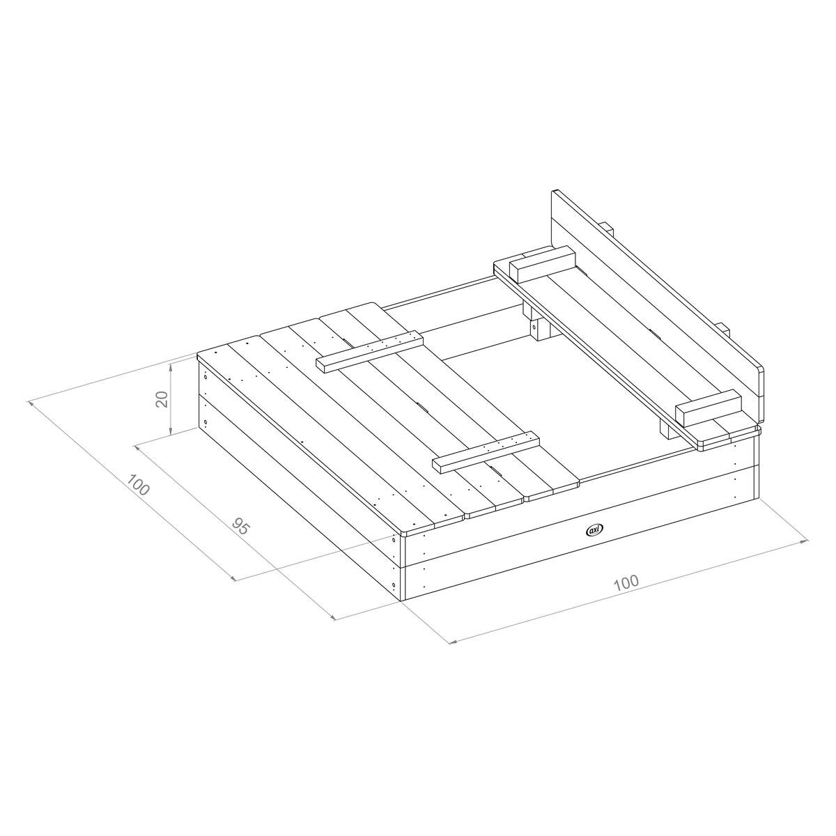 AXI Sandkasten Ella braun Holz B/H/L: ca. 95x20x100 cm