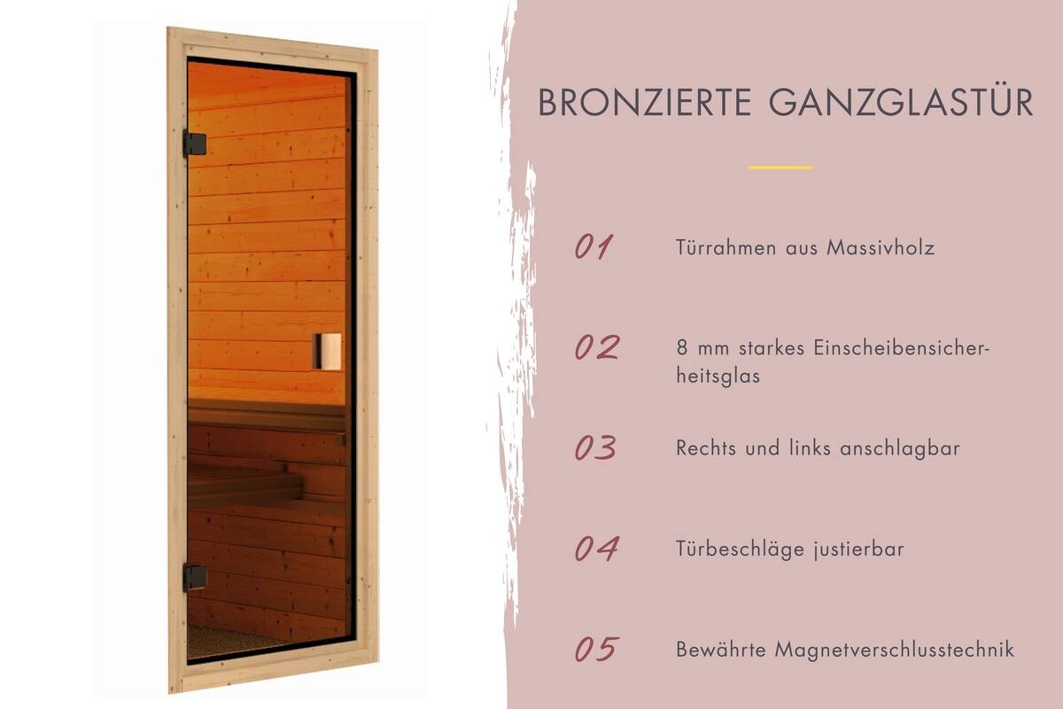 Karibu Sauna Ano Front natur B/H/T: ca. 196x198x196 cm