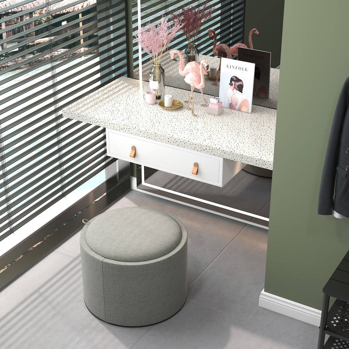 HOMCOM Hocker grau B/H/L: ca. 56x56x42 cm