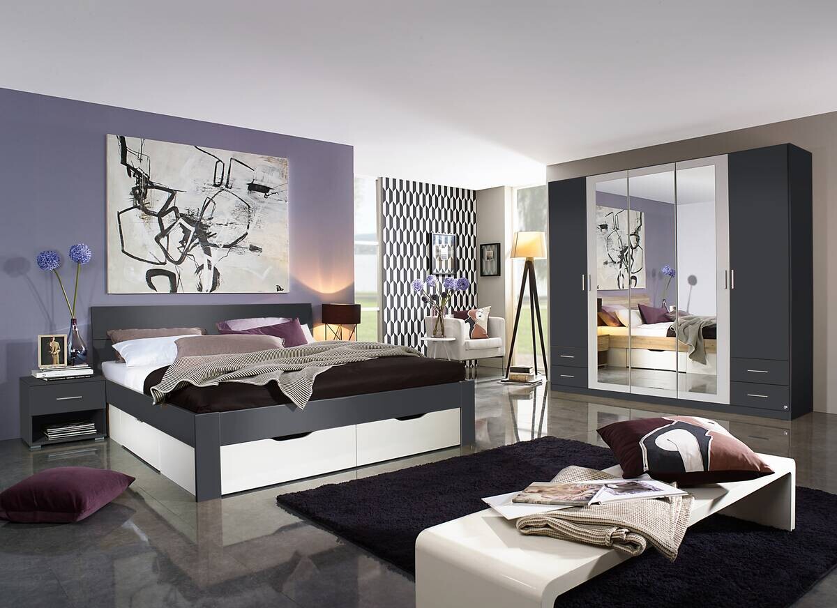 Nachtkonsolen München grau B/H/T: ca. 47x43x42 cm