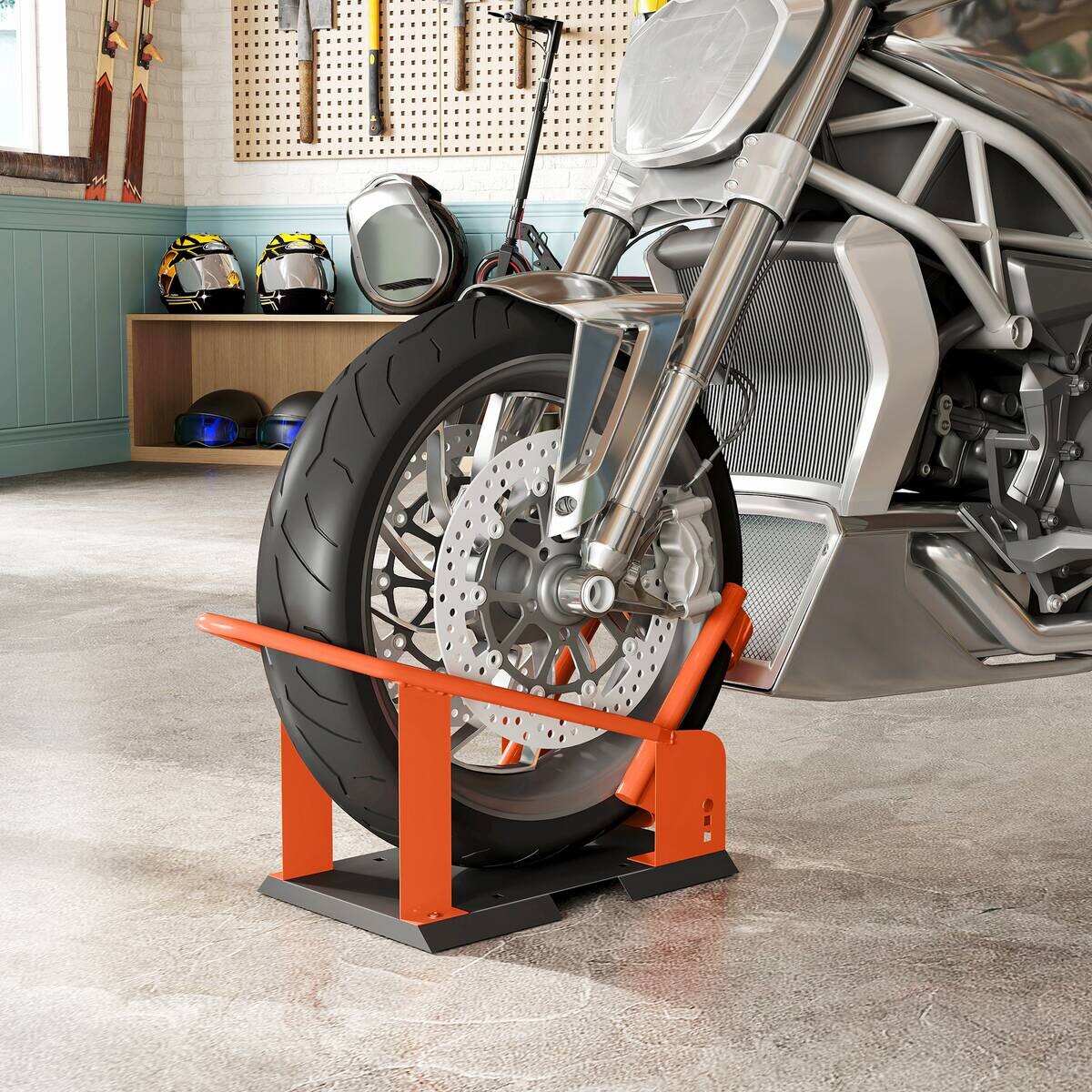HOMCOM Motorradständer orange B/H/T/L: ca. 27x33,5x27x71,5 cm