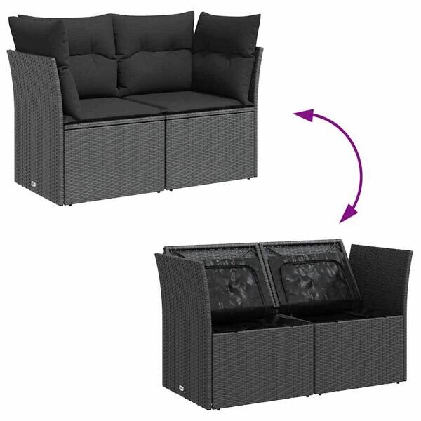 vidaXL Gartensofa grau Kunststoff B/H/L: ca. 62x69x124 cm