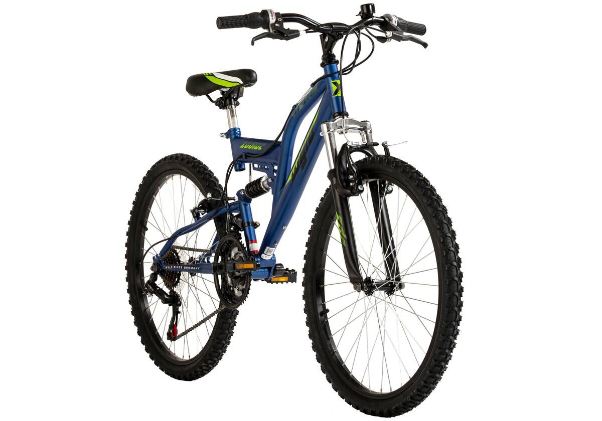 WYLD Kinder-Mountainbike Zodiac ZODIAC 24 Zoll Rahmenhöhe 38 cm 18 Gänge blau blau ca. 24 Zoll