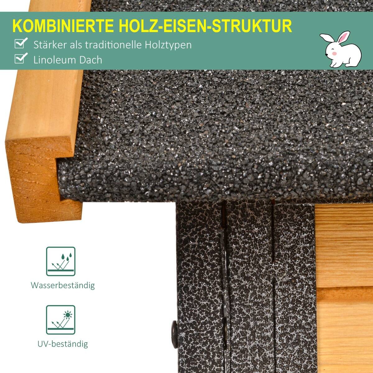 PawHut Stall dunkelgrau Holz B/H/L: ca. 63x122x92 cm