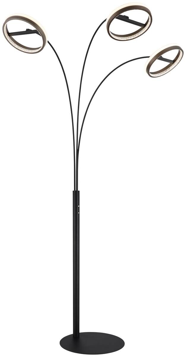 GLOBO Stehlampe DELLA 67179S1 schwarz grau Kunststoff Metall B/H/L: ca. 102,3x190,2x83,7 cm 1 Brennstellen