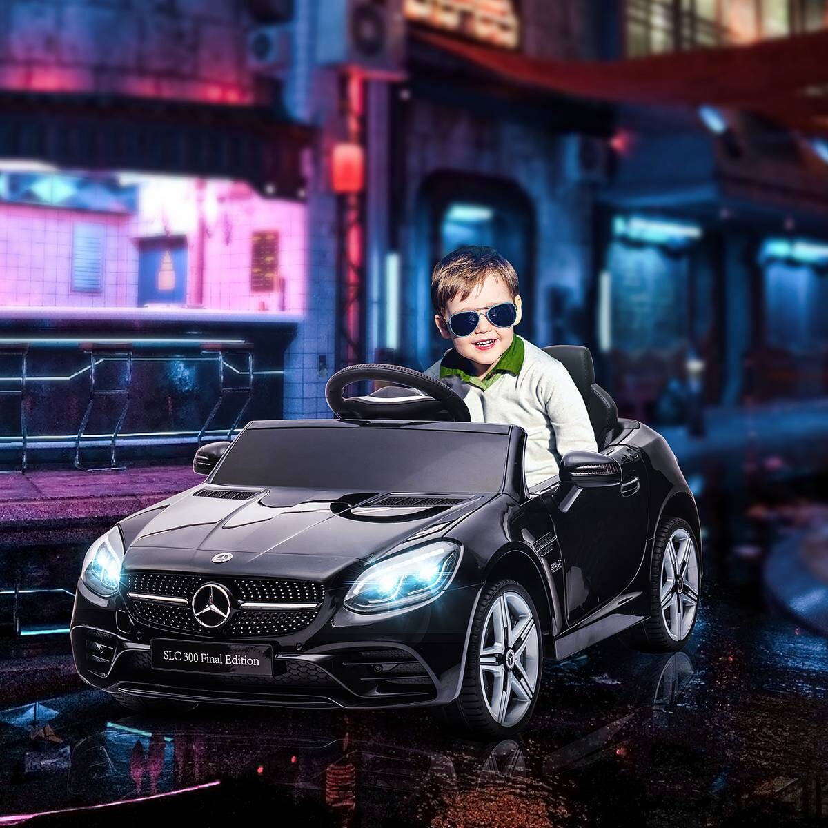AIYAPLAY Kinder-Elektroauto schwarz B/H/L: ca. 62,5x44x107 cm