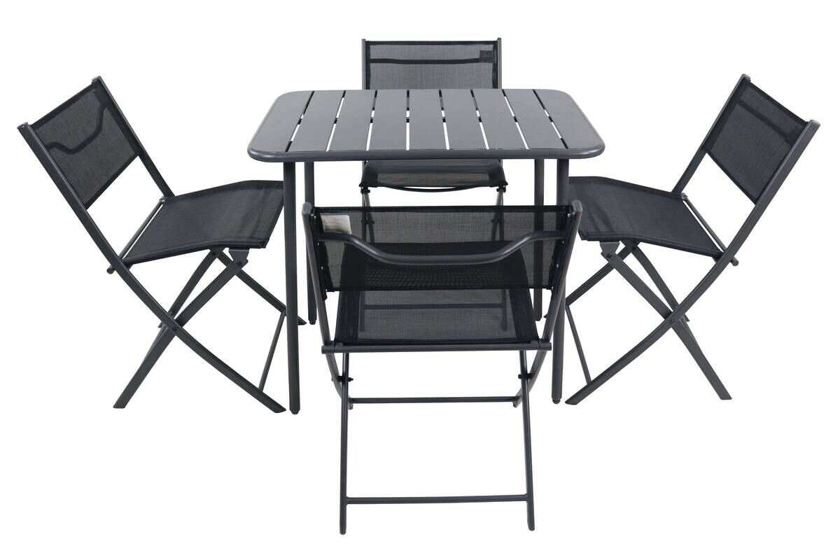 VCM Gartensitzgruppe Sumila schwarz Textilene B/H/L: ca. 80x72x55 cm