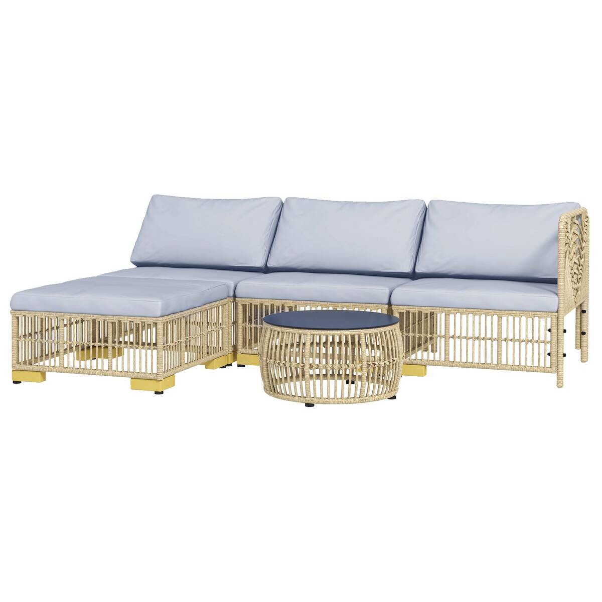 Outsunny Sitzgruppe grau Polyester B/H/L: ca. 73x73x73 cm