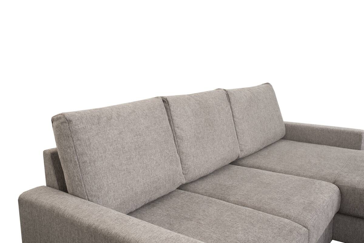 Ecksofa mit Bettfunktion und Bettkasten grau Microfaser B/H/T: ca. 228x92x163 cm