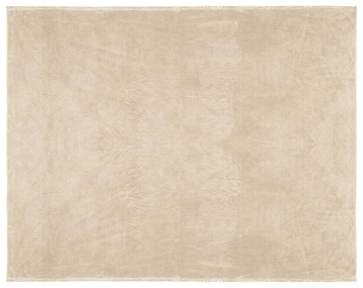 Wohndecke Flanell beige Polyester B/L: ca. 220x240 cm
