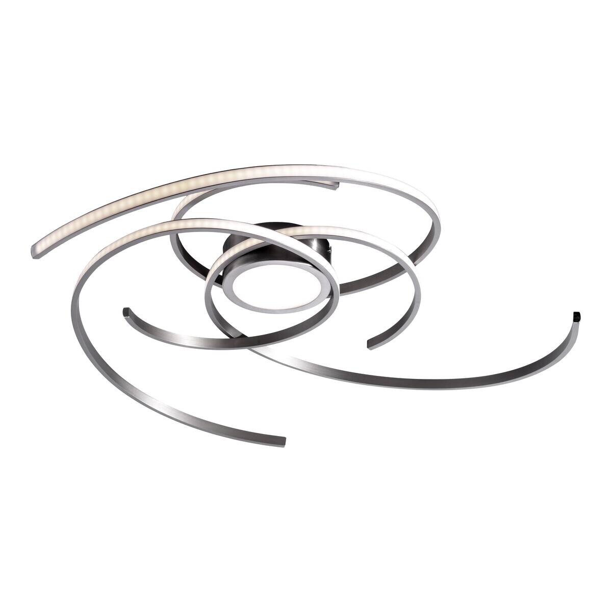 Näve Leuchten Deckenleuchte 1395750 stahlfarbig Metall Kunststoff B/H/T: ca. 75x6x75 cm null 4 Brennstellen