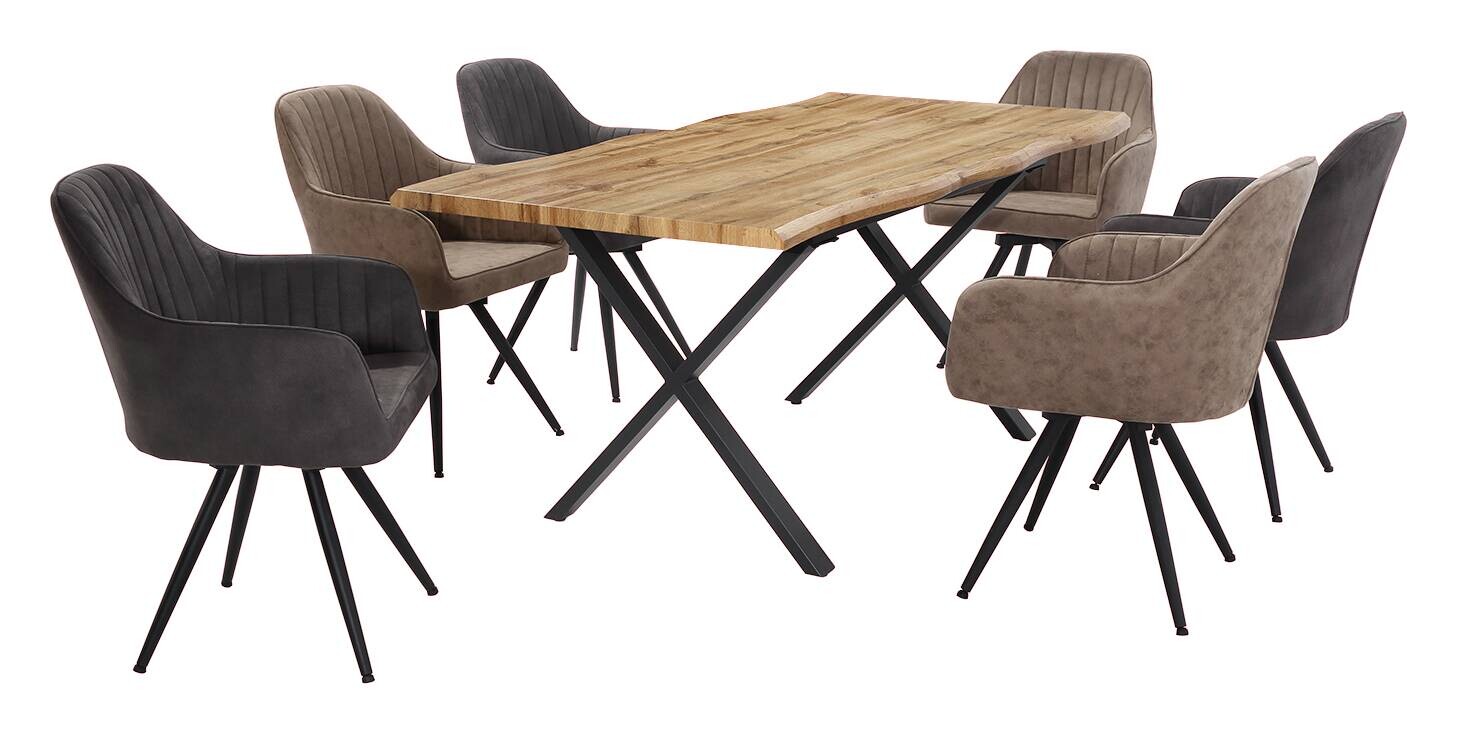 Armlehnstuhl grau Vintage Microfaser B/H/T: ca. 58x85x55 cm