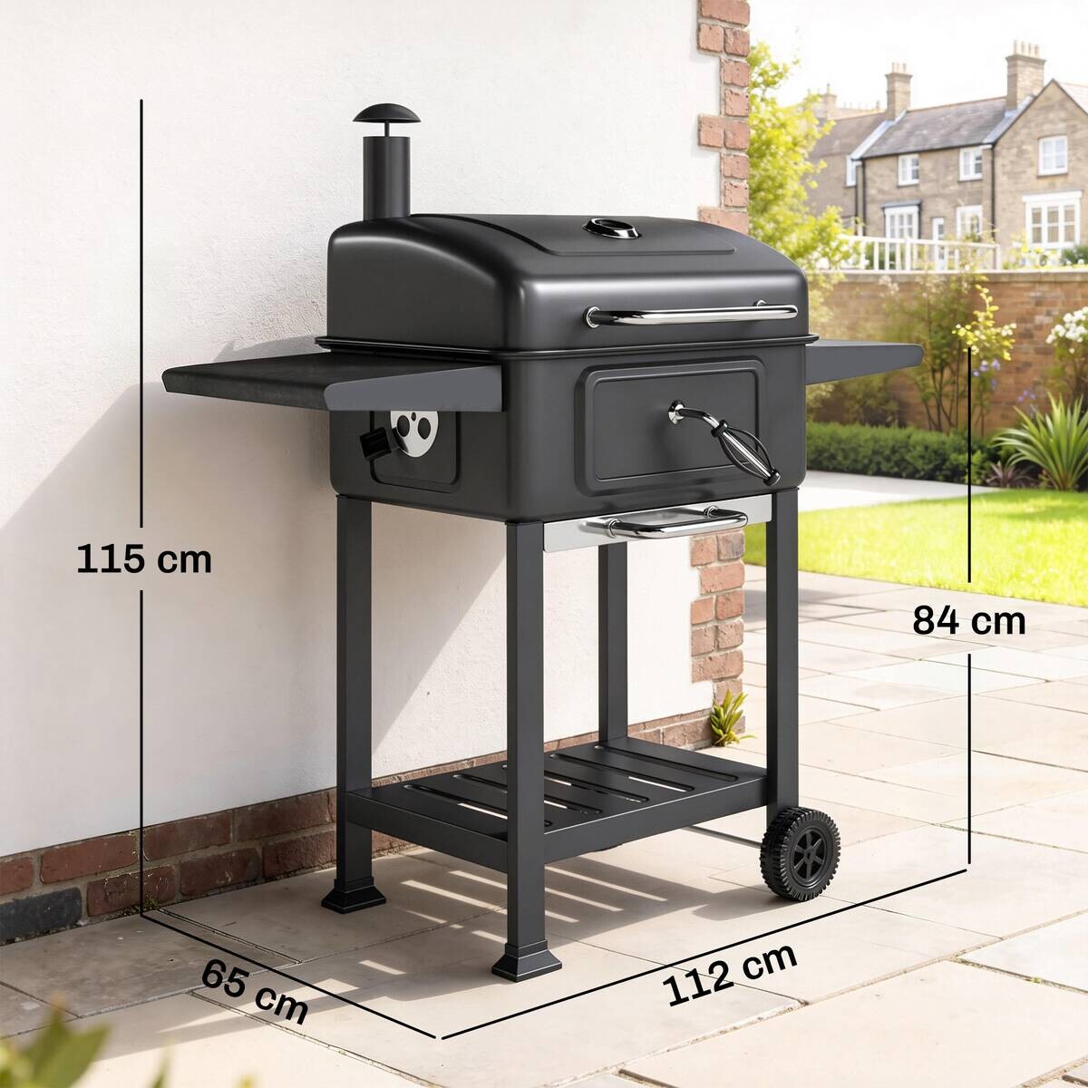 Outsunny Grill Metall B/H/L: ca. 65x115x112 cm