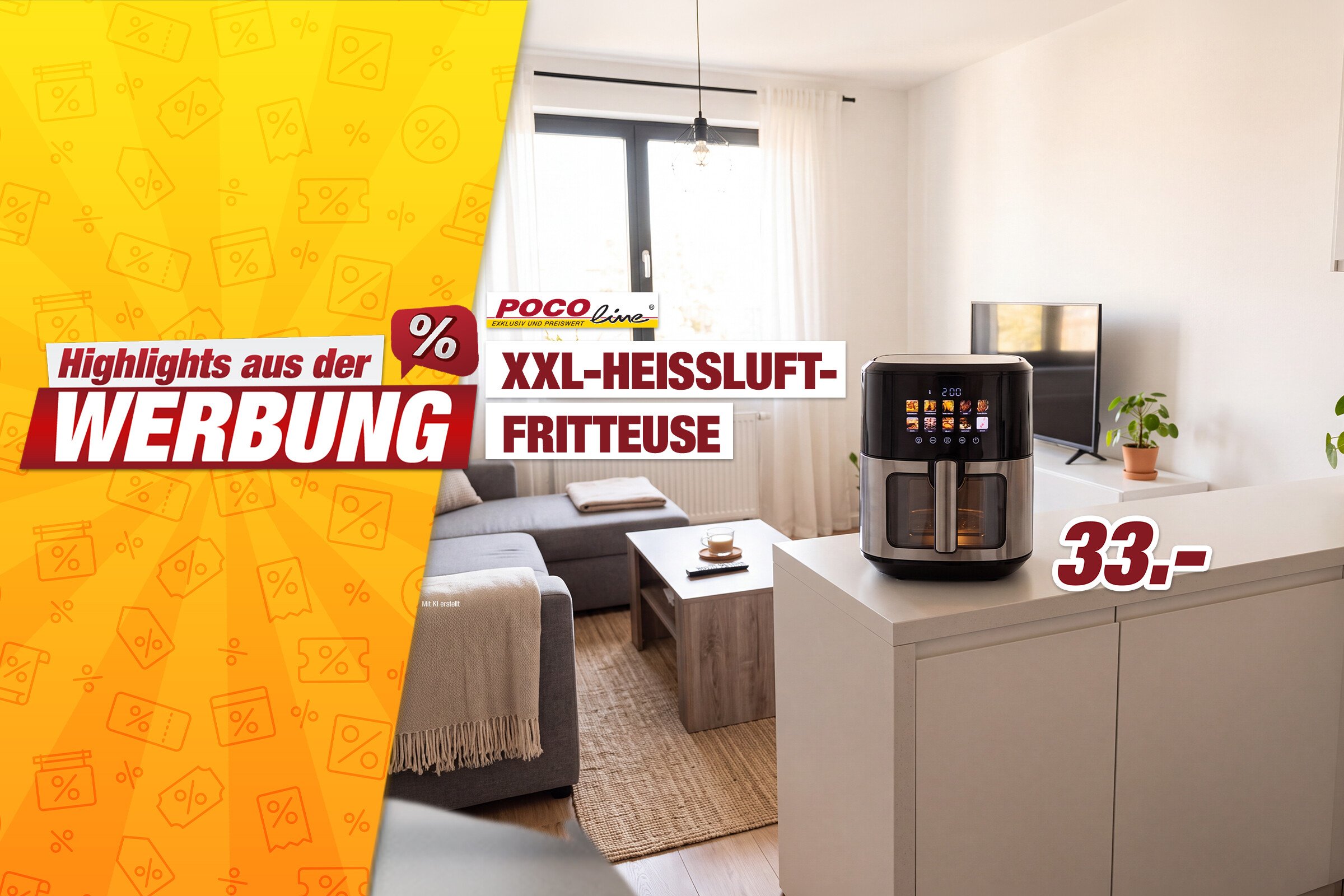 Unsere Werbe Highlights - -7 XXL-Heißluftfritteuse