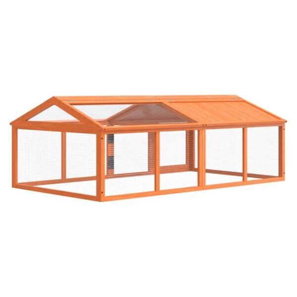 vidaXL Freilaufgehege braun Kiefer B/H/L: ca. 112,5x74x200 cm