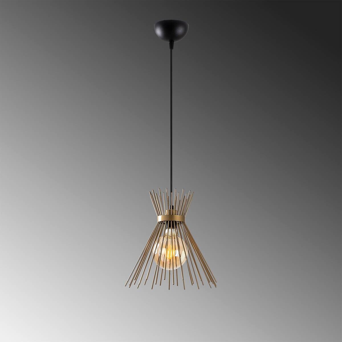 Opviq Pendelleuchte Kirpi schwarz Metall B/H/T/L/D: ca. 34x131x34x34x34 cm E27 1 Brennstellen