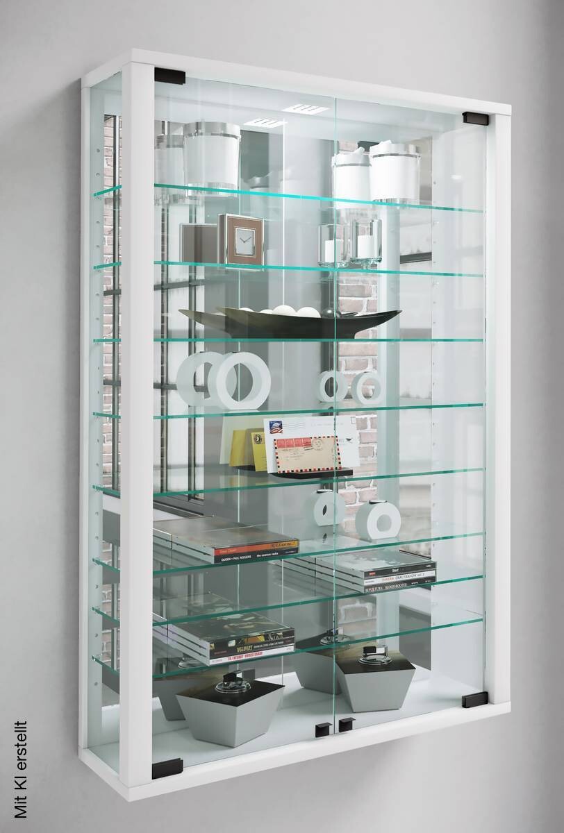 Vitrine Vitrosa weiß Holzwerkstoff Glas B/H/T: ca. 59x91x18 cm