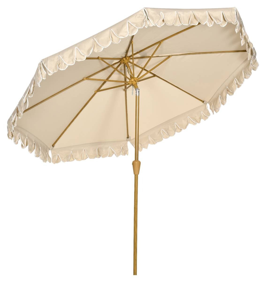 Outsunny Sonnenschirm mit 8 Rippen khaki Polyester B/H/L: ca. 265x235,5x265 cm