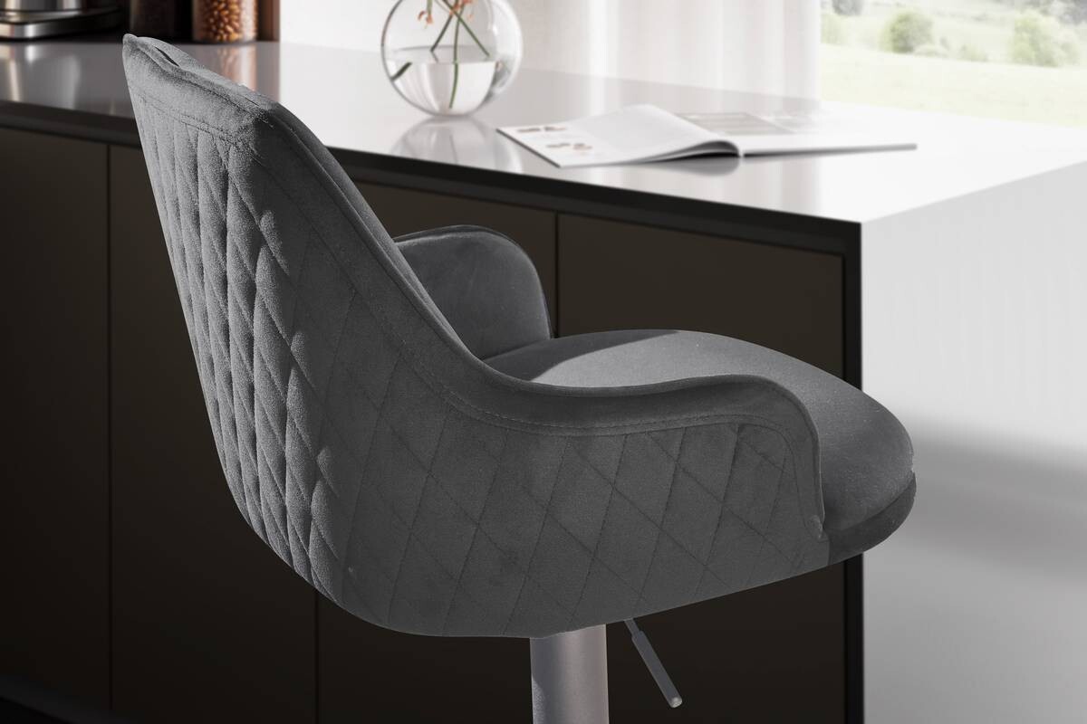 Barhocker schwarz Samt B/H/T: ca. 45x106x45 cm