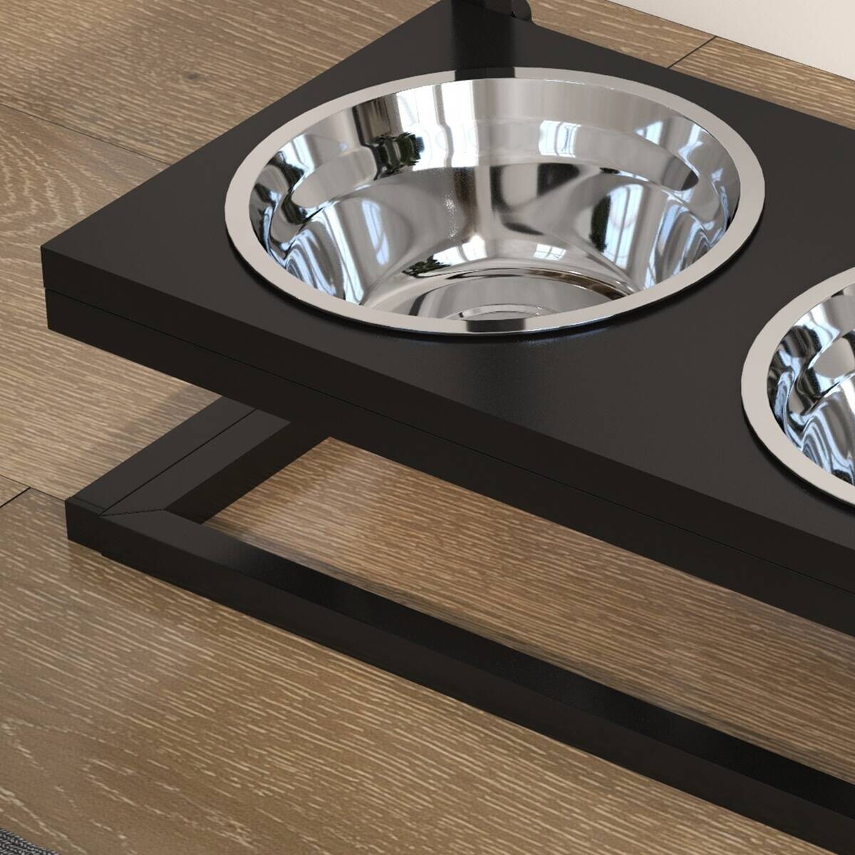 PawHut Tier-Zubehör schwarz Edelstahl B/H/L: ca. 22x40,5x39 cm