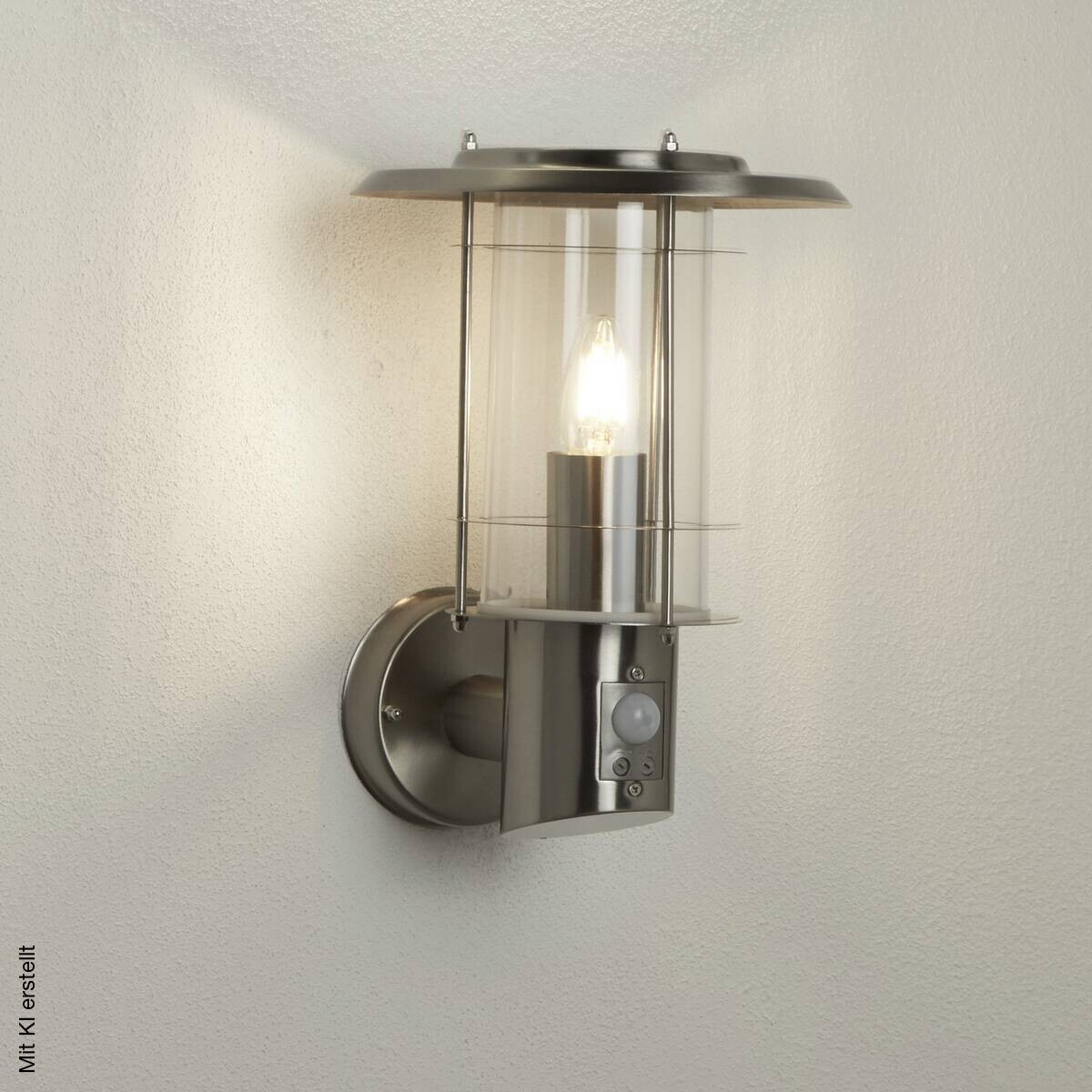 Wandaußenleuchte klar silber B/H/T: ca. 18x32x22 cm
