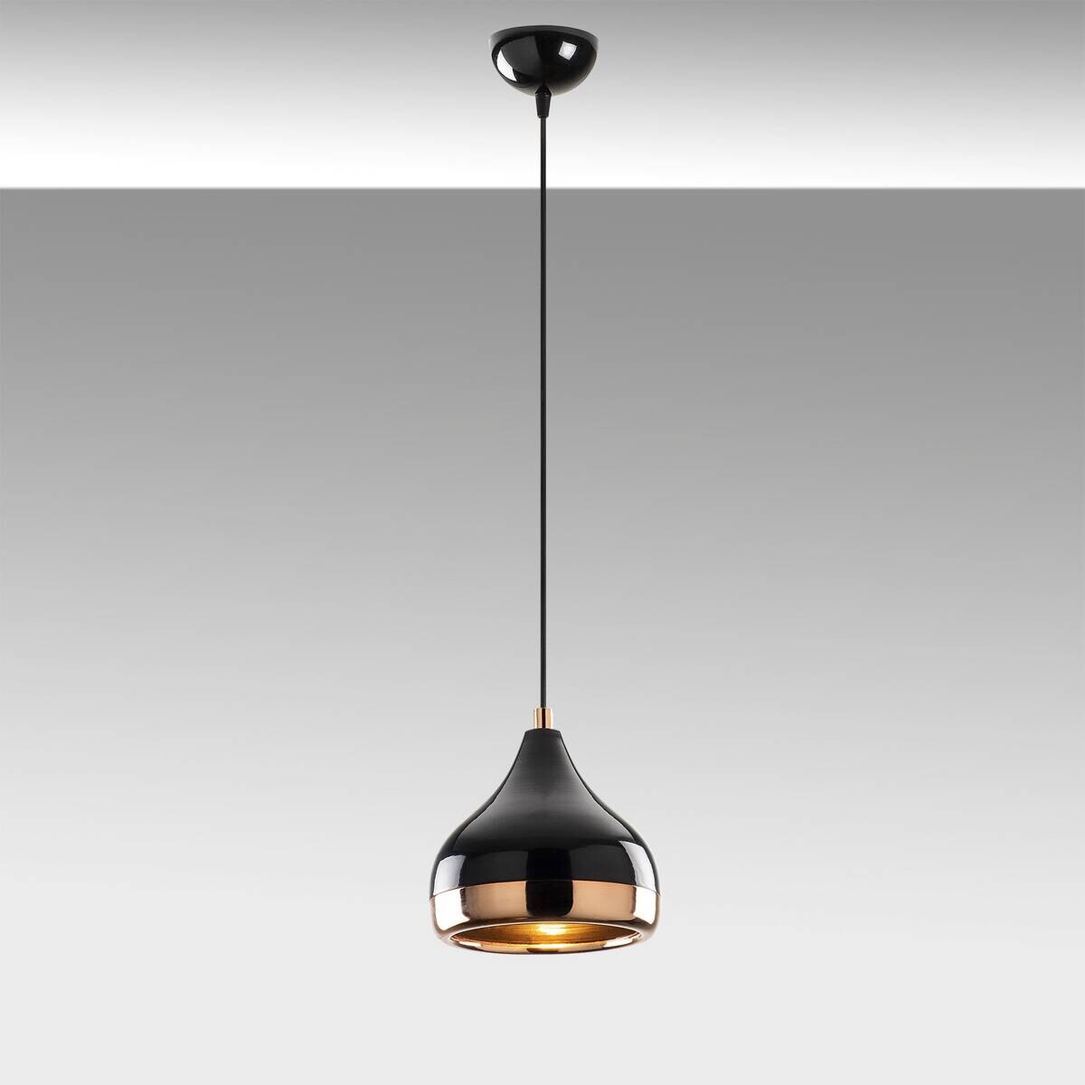 Opviq Pendelleuchte Yildo schwarz Kupfer Eisen B/H/T/L/D: ca. 17x112x17x17x17 cm E27 1 Brennstellen