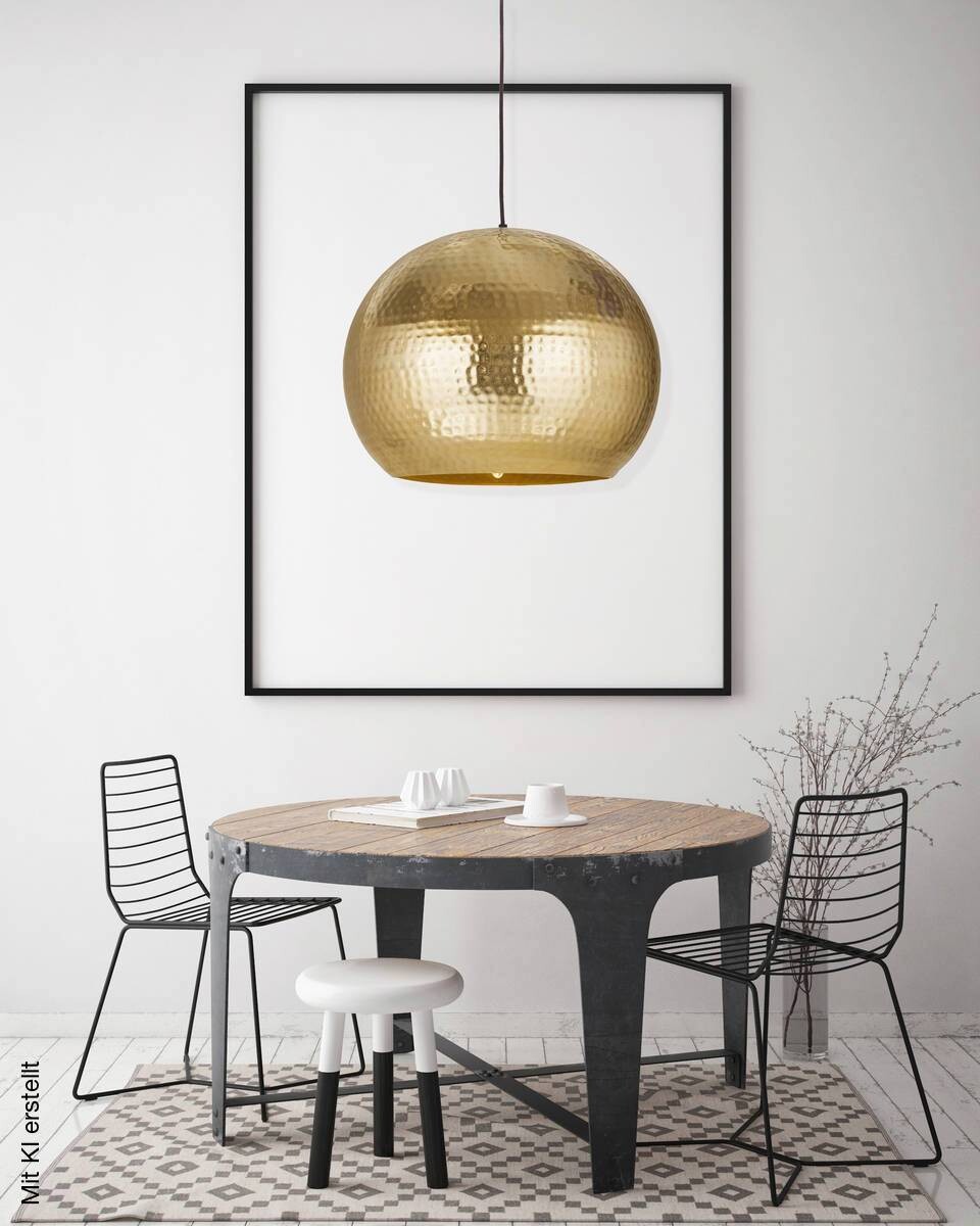 Kayoom Pendelleuchte Factory Style Large champagner Eisen B/H/L: ca. 47x35x47 cm E27 1 Brennstellen