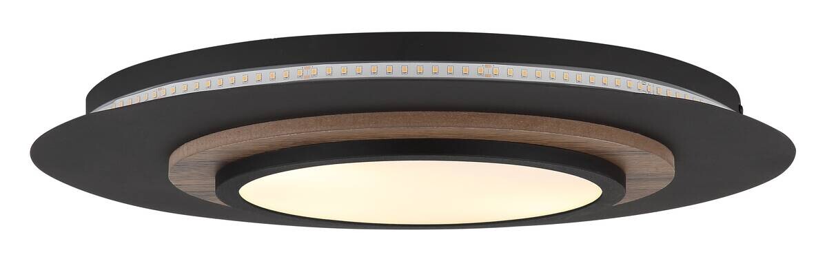 GLOBO Deckenleuchte mattschwarz Opal MDF Metall H/T/D: ca. 5,6x34x48 cm 1 Brennstellen