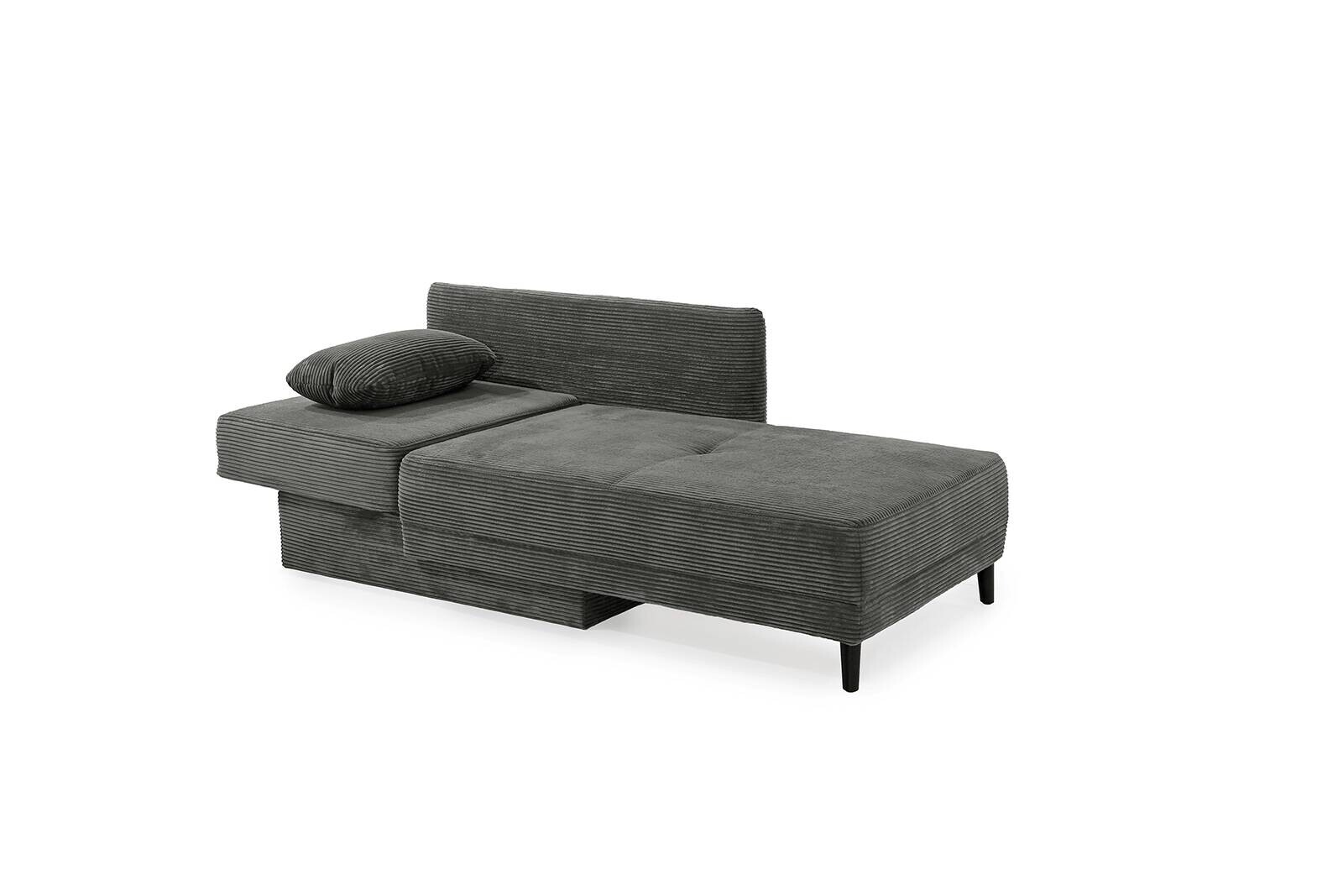 Recamiere grau Microfaser B/H/T: ca. 155x81x73 cm