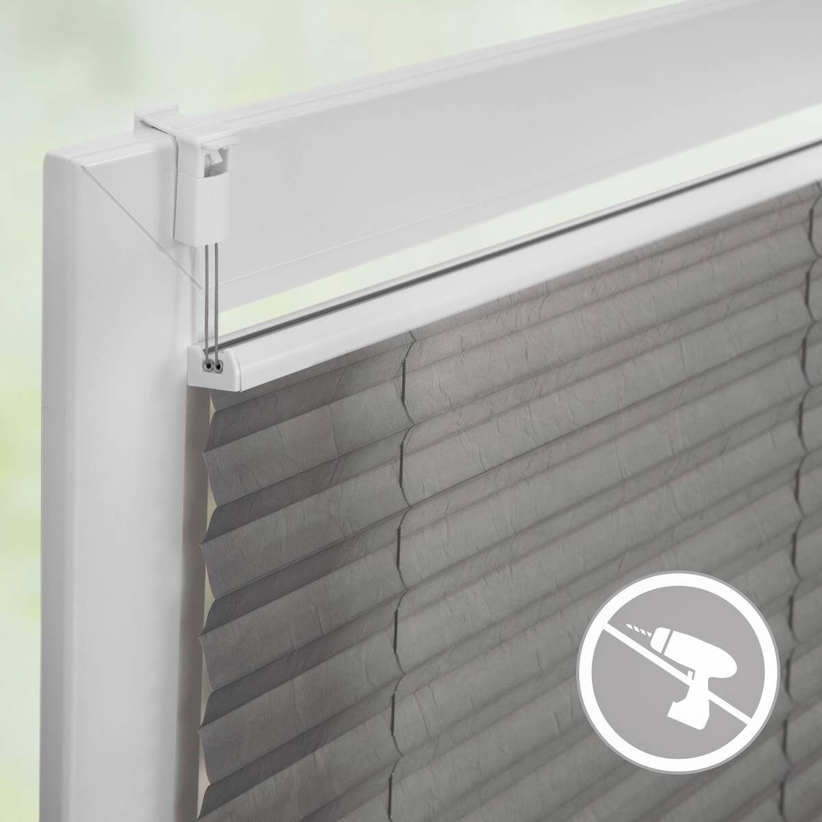 LICHTBLICK Spannplissee hellgrau B/L: ca. 90x210 cm