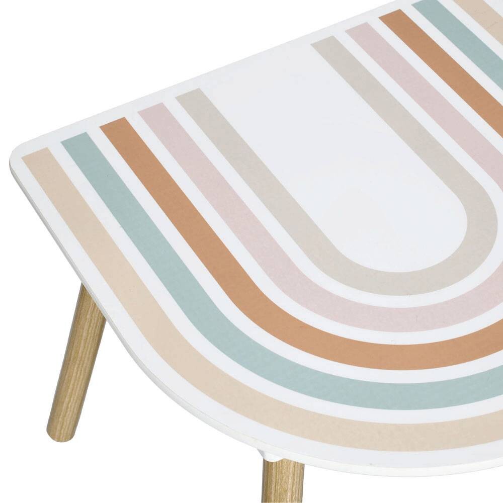 Zeller Kindertisch mit 2 Stühlen Rainbow bunt Kiefer B/H/T: ca. 55x55x45 cm