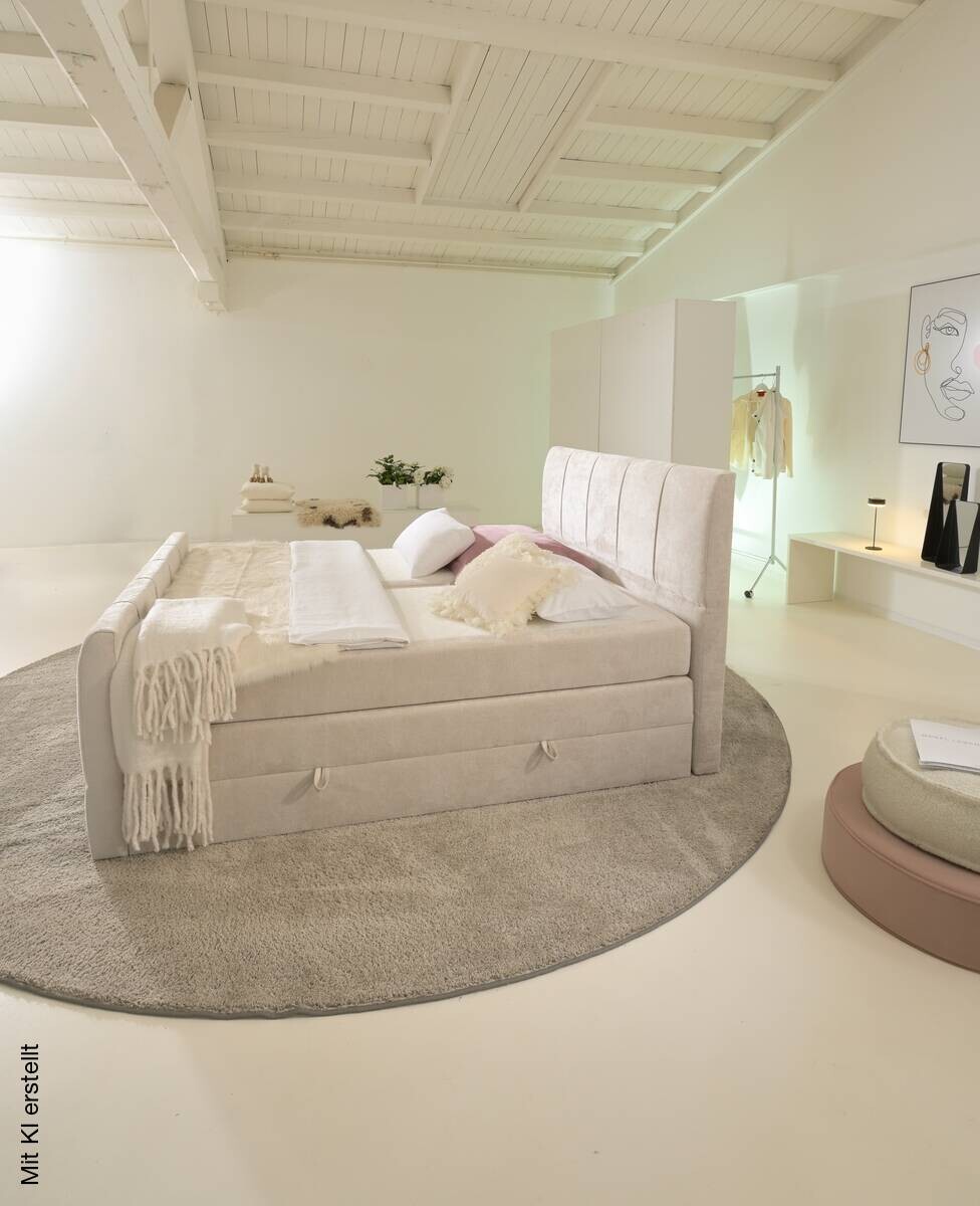 Boxspringbett Harmony creme Liegefläche B/L: ca. 180x200 cm