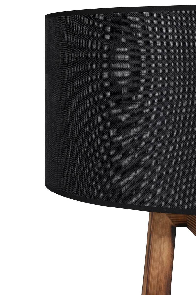 Stehleuchte schwarz braun Stoff B/H/L/D: ca. 46x150x46x46 cm E27 1 Brennstellen