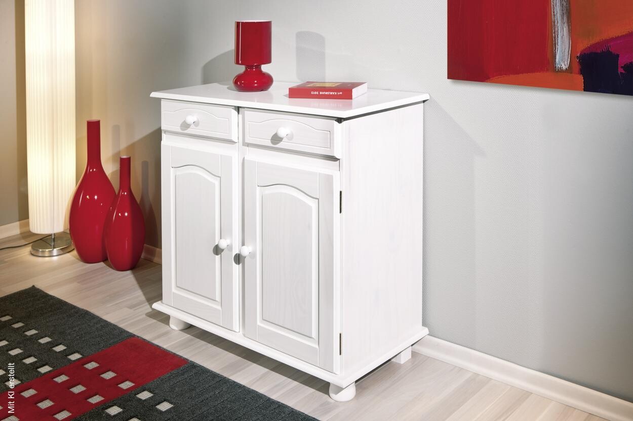 Kommode Lovi weiß lackiert B/H/T: ca. 88x87x43 cm