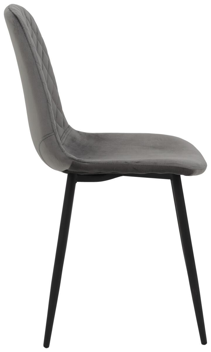 Stuhl Mira 2er Set grau Samtoptik B/H/T: ca. 44x89x53,5 cm