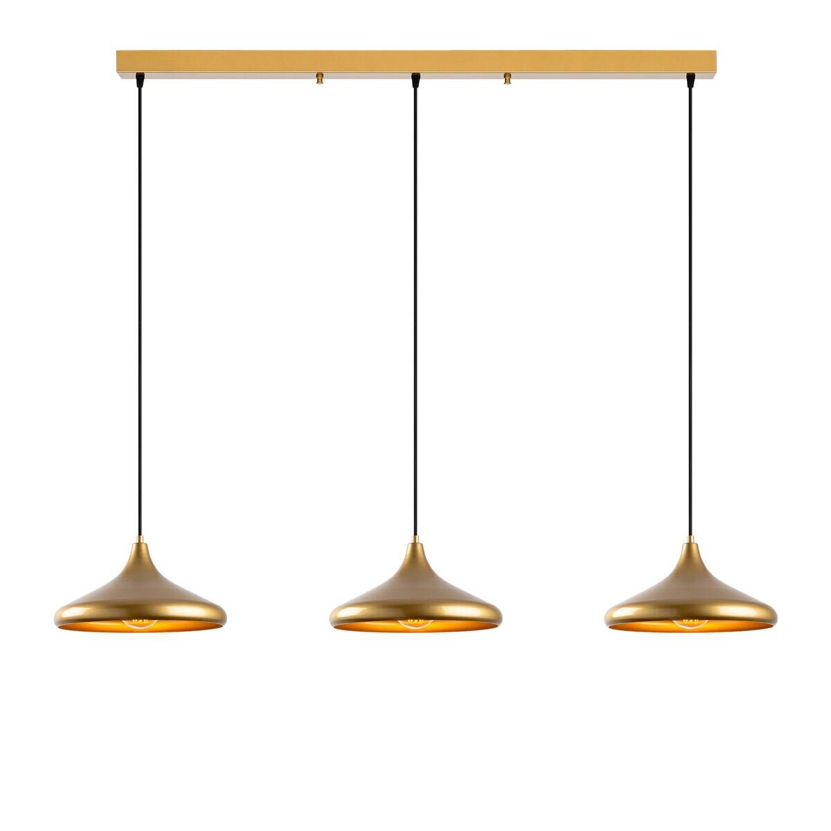 Opviq Pendelleuchte gold B/H/T: ca. 145x116x35 cm E27 3 Brennstellen