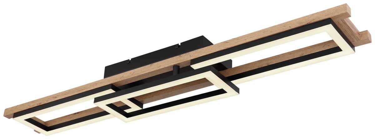 GLOBO Deckenleuchte 67266D1 schwarz Opal Metall MDF Kunststoff B/H/L: ca. 13,5x11x100 cm 1 Brennstellen