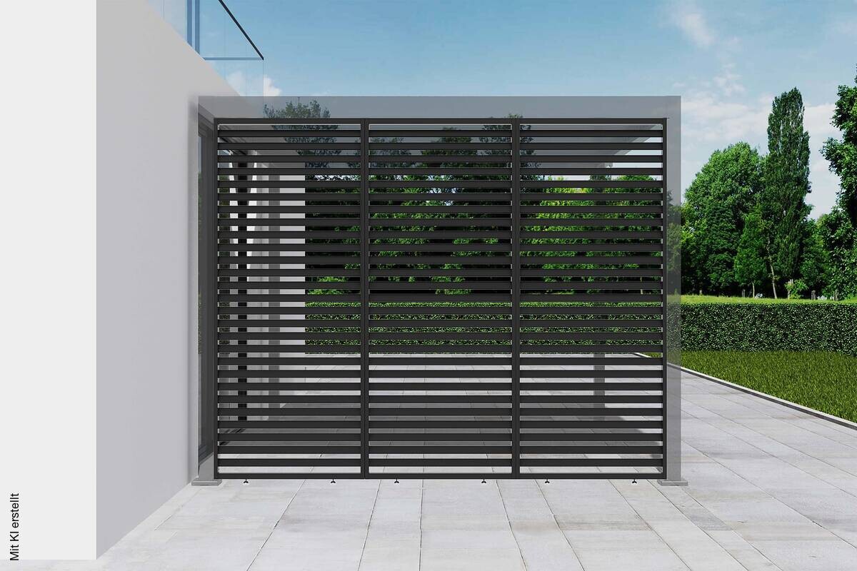 Sichtschutz anthrazit Aluminium B/H/L: ca. 6x226x93 cm