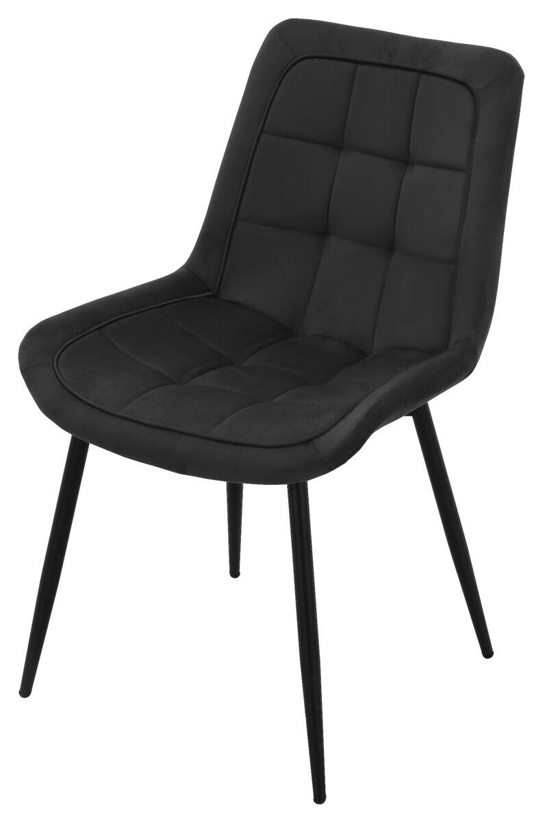 Stuhl KIRA schwarz Samtoptik B/H/T: ca. 59,5x82,5x49 cm