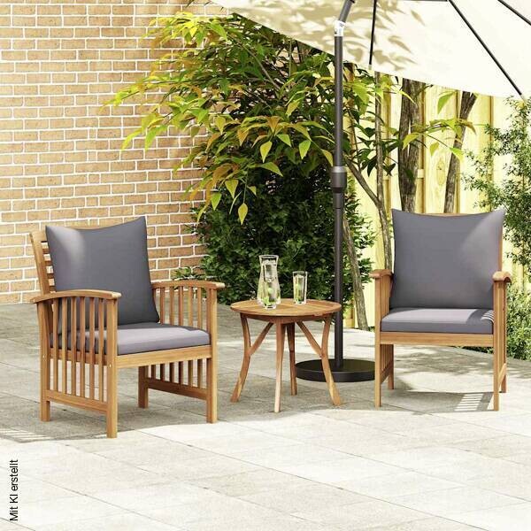 vidaXL Gartensessel grau Polyester B/H/L: ca. 67x83x59 cm