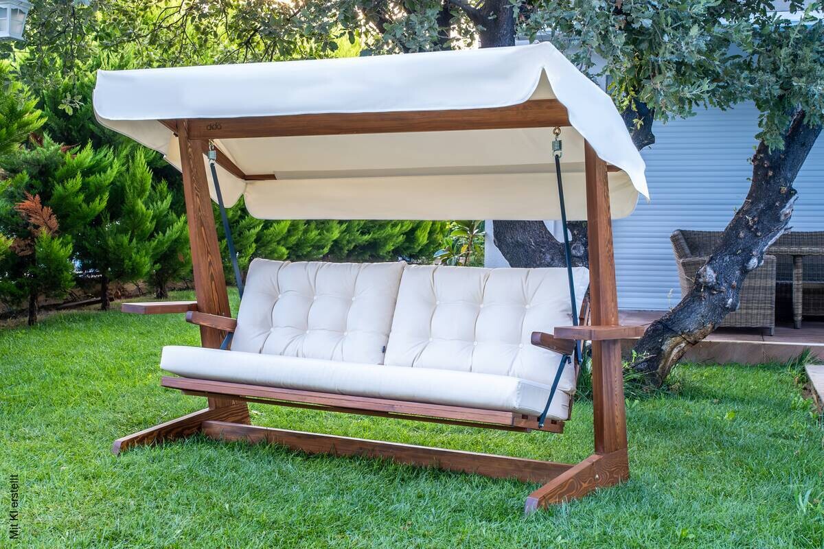 Westmann Hollywoodschaukel Viva beige Holz B/H/L: ca. 237x175x115 cm