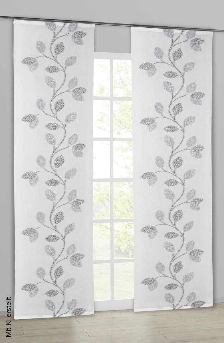 POCOline Schiebevorhang Michelle grau B/L: ca. 60x245 cm